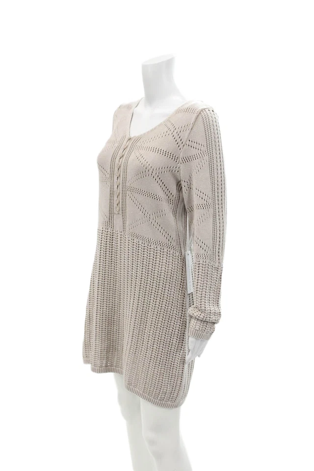 Vestido gris manga larga tejido algodón talla M Young, Fabulous & Broke para mujer Foto 2 de 4