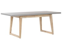 Trendy Tisch Faserzement Akazienholz Grau / Heller Holzfarbton 180X90 Cm