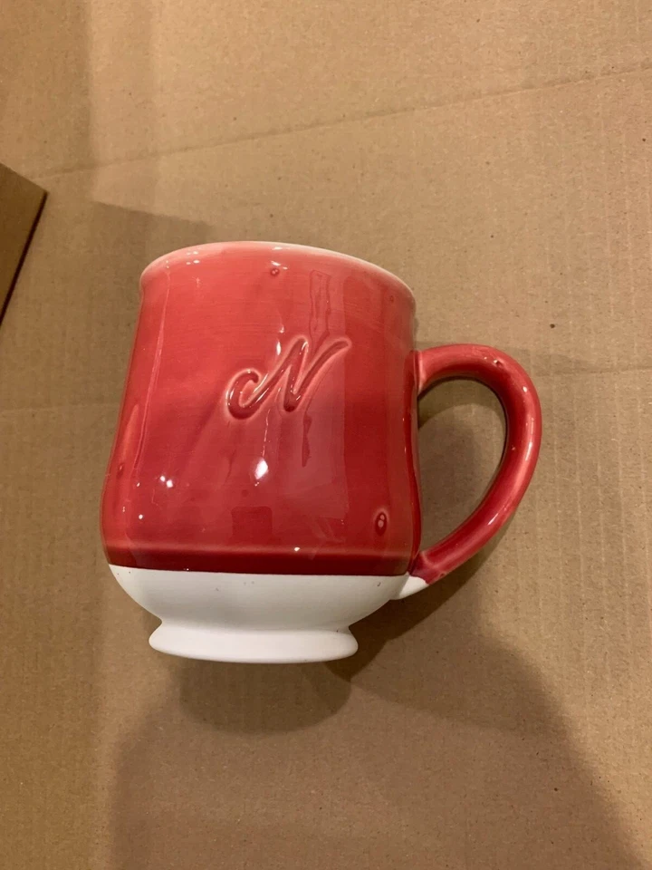 Tag Blush Reactivo Moteado Monograma Inicial Taza Letra N Taza Café Té  Foto 2 de 3