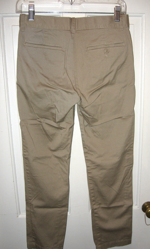 CREWCUTS CHINO PANTS SZ 12 SLIM X 26" KHAKI BEIGE ADJUSTABLE WAIST COTTON EUC - Picture 6 of 7
