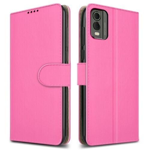 For Nokia C32 Case Slim Leather Wallet Stand Phone Cover + Screen Tempered Glass - Picture 9 of 21