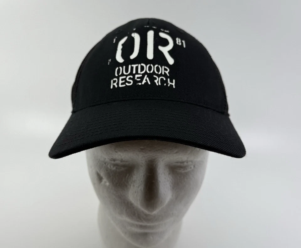 OUTDOOR RESEARCH OR SOMBRERO DE CAMIONERO NEGRO Caminata Gorra de Béisbol Flexfit 110 Gorpcore Foto 2 de 4