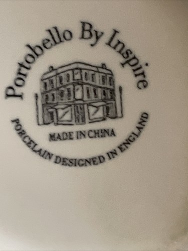 Tazze da tè Potbelly con vassoio in bambù di Inspire set di 4 porcellana bianca nos MCM Vint - Foto 4 di 8