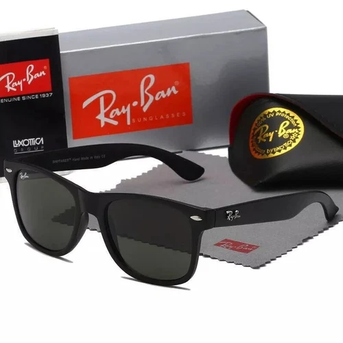 Unisex Adults 55-16 145mm Ray-Ban Justin 2140 Men's Sunglasses - Black/Blue UK - Picture 24 of 31