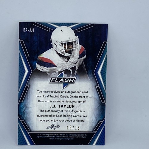 2020 Leaf Flash KHALIL J.J. TAYLOR ON-CARD AUTO #15/15 AUTOGRAPH RC PATRIOTS - Picture 2 of 2