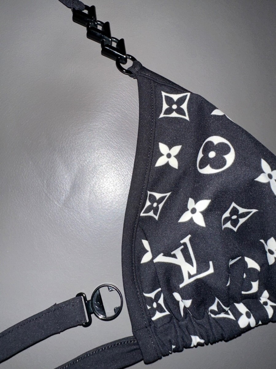 louis vuitton bikini top 38 black monogram | eBay