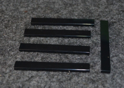 (5) 1x8 Black Smooth Finishing Tile Brick Bricks  ~ Lego  ~ NEW
