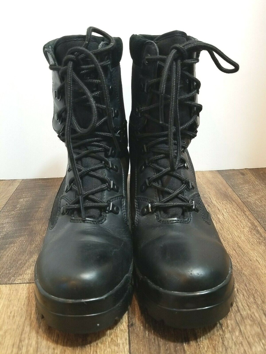GALLS Black Leather & Canvas Combat Work Duty Boots Men display picture 1