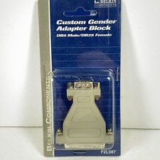 Belkin Gender Adapter Block F2L087 Adaptor DB9 Male / DB25 Female - New/Sealed