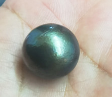 HUGE 17-18mm natural south sea genuine black round loose pearl undrilled 1718
