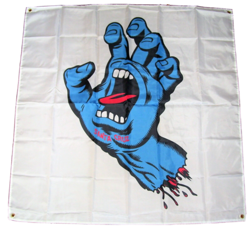 SANTA CRUZ SKATEBOARDS 4'X4' FLAG BANNER SCREAMING HAND MAN CAVE