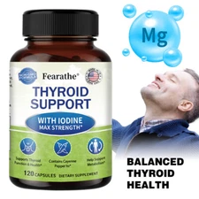 Advanced Thyroid Support Supplement with Iodine Capsules Free Shipping