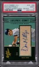 2019 Don Mattingly Panini Leather & Lumber #DM Signatures-Black /5 Graded PSA 9