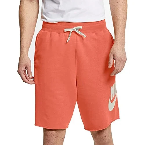 Nike Sportswear Alumni French Terry Shorts Turf Orange AR2375 Medium Med 55 NEW