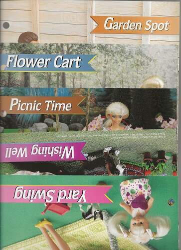 5 Patterns For Fashion Dolls Back Yard Swing, Flower Cart, Well & Picnic Table