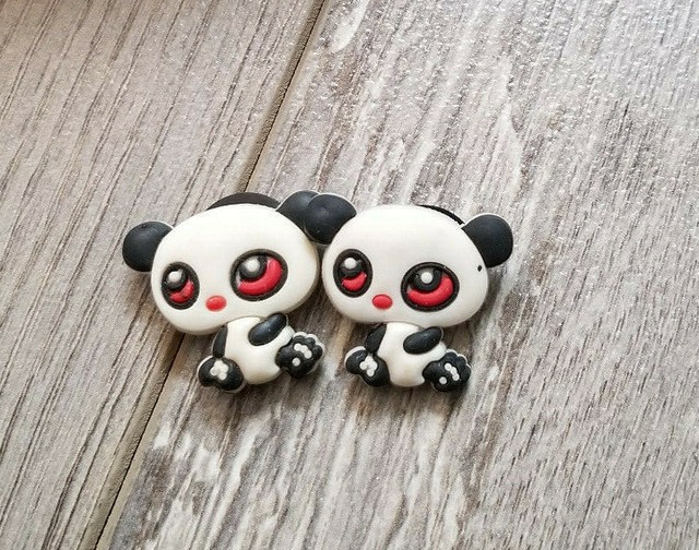 2 X PANDA CROCS SHOE CHARM PVC RUBBER eBay