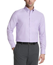 Tommy Hilfiger Men's Dress Shirt Regular Fit, Lavender, 17.5 in, 36-37