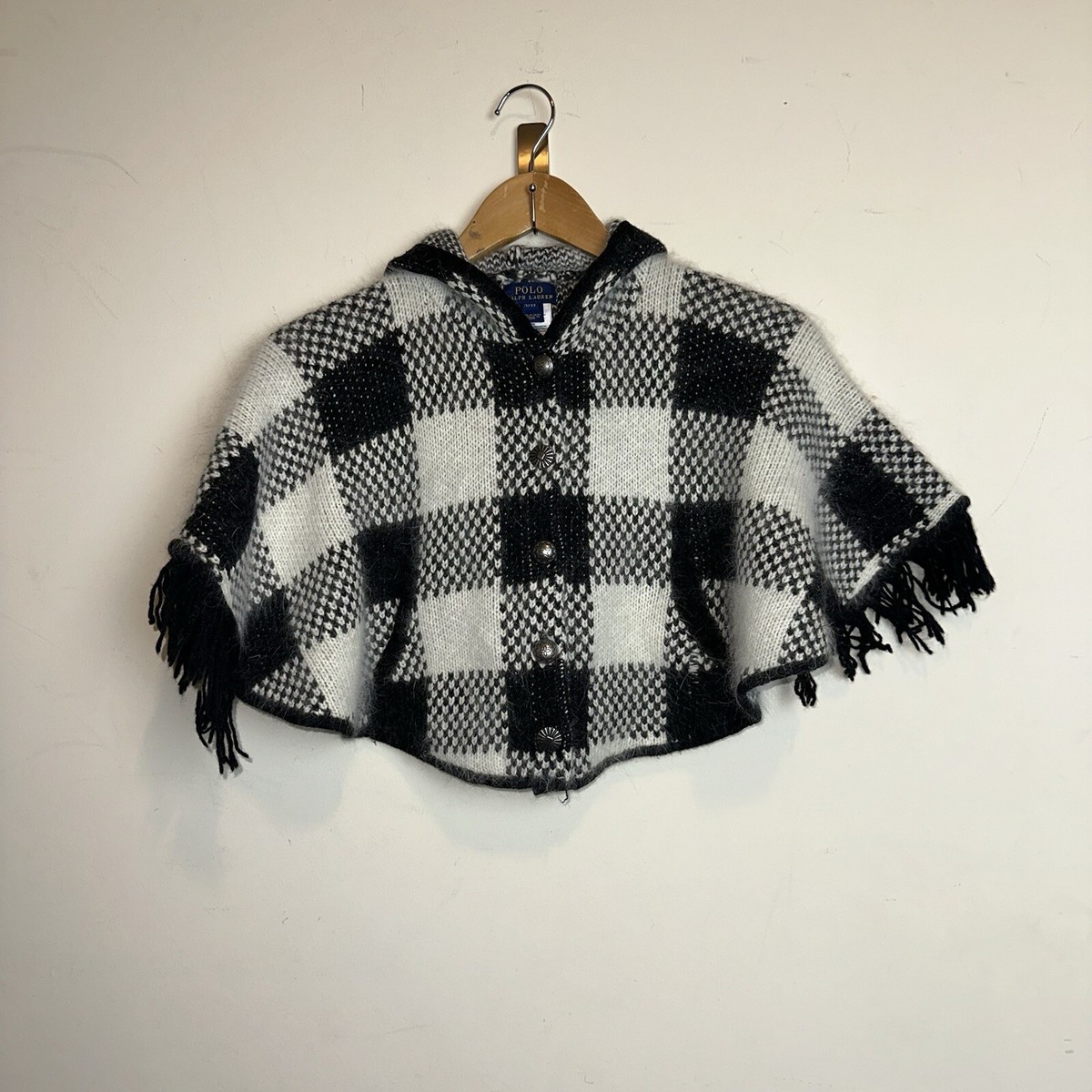Polo Ralph Lauren Girls 3/3T Checkered Wool Cashmere Blend