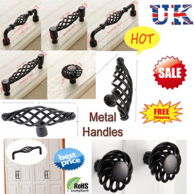 Schwarz Vogelkäfig Küche Schrank Griff Knopf Schublade Schrank Tür Ziehen Griff UK