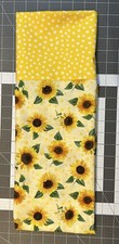 Homemade Cotton Yellow Polkadot Sunflowers Pillowcase - handmade, standard size