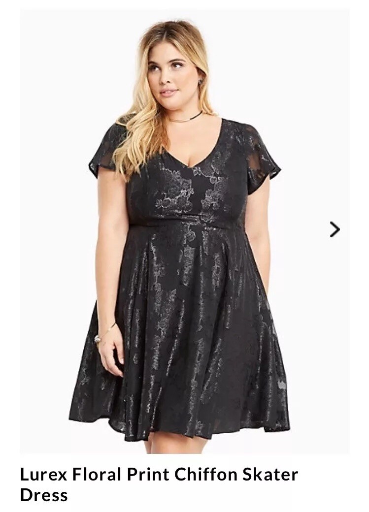 black chiffon skater dress boohoo Women's Plus Chiffon Sleeve Skater Dress in Black