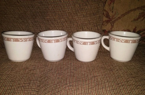 Vtg Homer Laughlin Restaurant Ware Coffee Cups/ Set of 4