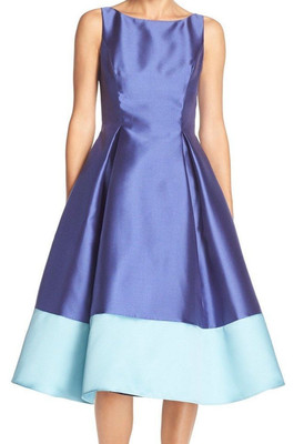 fitted lace wedding dress Sleeveless Floral Jacquard Fit And Flare Dress In Blue Multi