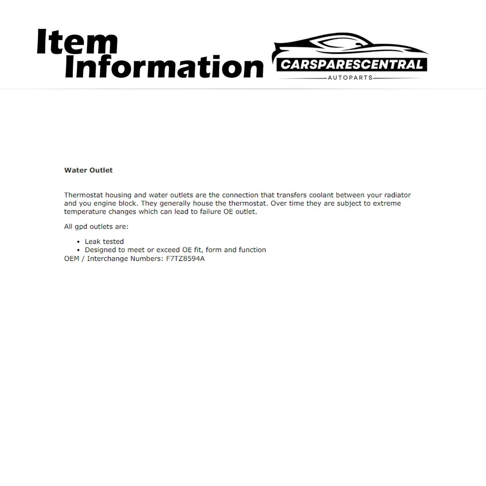 Salida de agua de refrigerante del motor para Ford Explorer 1997 1998 1999 2000 4,0 L Foto 3 de 3