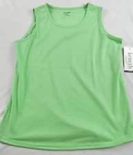 women's Keneth Too tank top size PM green w/pattern cotton polyester