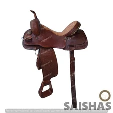 Premium Barrel Racing Western Leather Saddle Set Hand Tooled with Free Tack