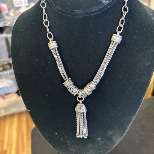 Vintage SILPADA 925 Sterling Silver Ornate Gathered Tassel Necklace N2305 - Picture 1 of 5