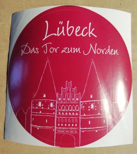 LÜBECK - THE GATEWAY TO THE NORTH - STICKER - DECAL (10.5 x 10.5 cm)