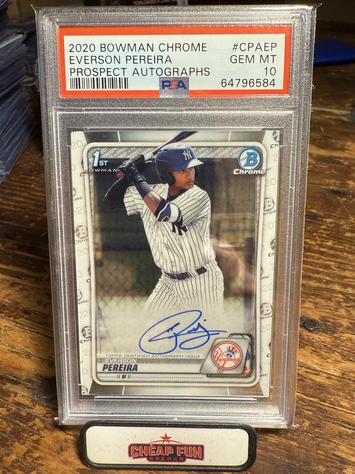 2020 Bowman - Chrome Prospects Autographs Everson Pereira #CPA-EP (AU, RC)