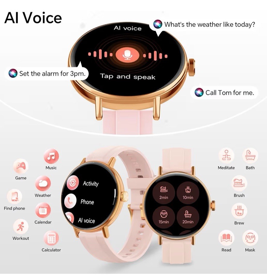 Tom Calling Hd Yoever Smart Watches for Women,1.27