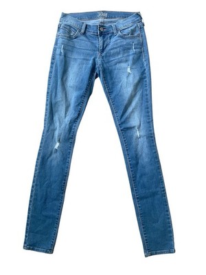 Old Navy Diva Jeans Size 0 XS Skinny Stretch Blue Distressed Women s Denim