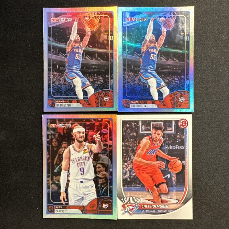 2025-26 Topps NBA OKC Thunder Card Lot 4 Hoops Harten Caruso & Bowman Chet