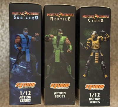 Storm Collectibles Mortal Kombat Sub-Zero Reptile Cyrax 3 Figure Lot New In Box