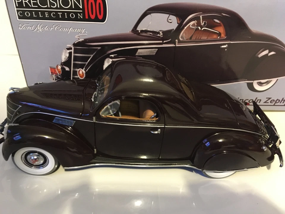 1937 Lincoln Zephyr 2 portas cupê ERTL precisão (espelhos faltando 1/18 na caixa - Imagem 3 de 4
