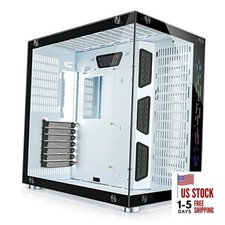 ATX Gaming PC Case, 270° Full View Tempered Glass, 360MM RAD Support, White