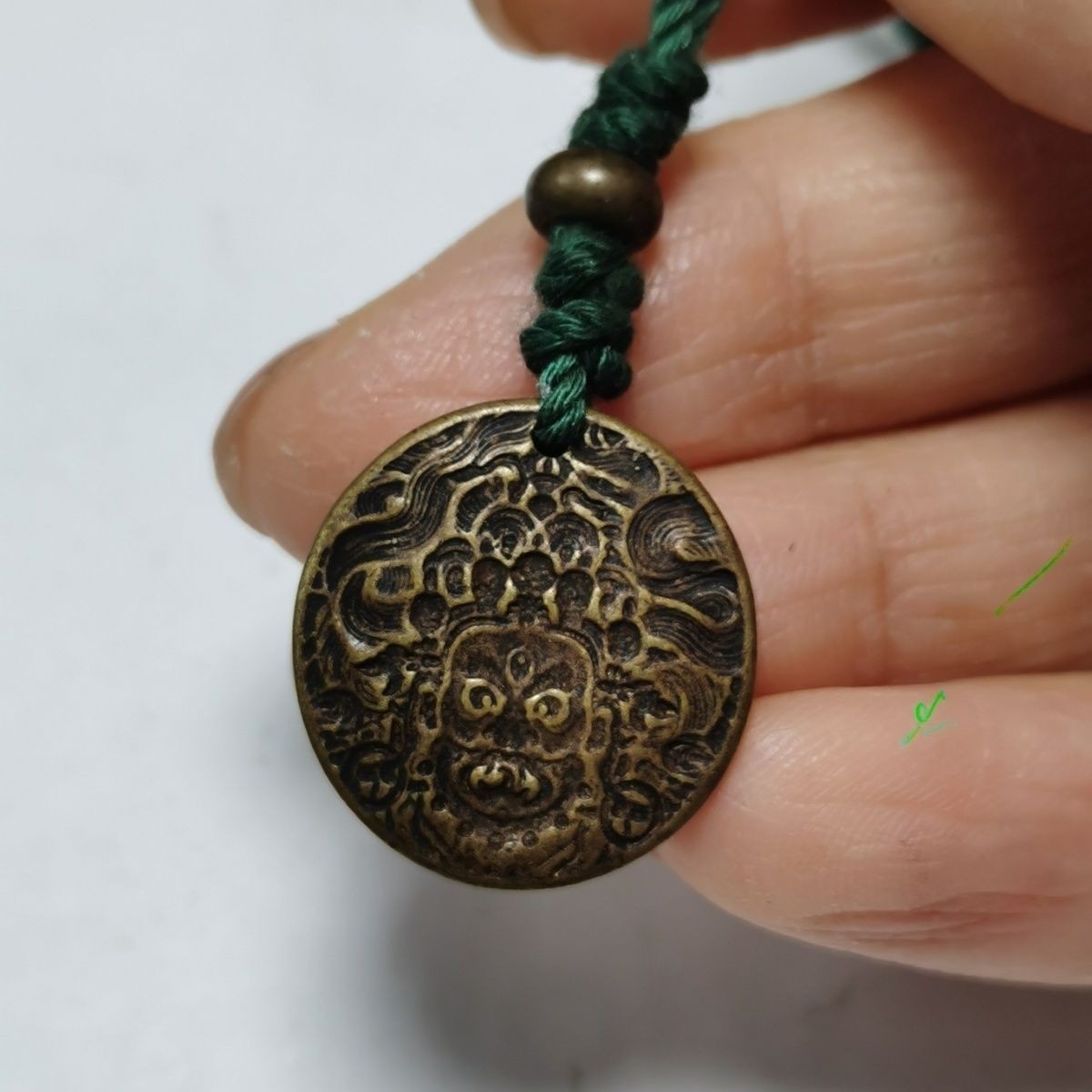 Copper Mahakala Nine Palaces Thokcha Pendant Tibetan Buddhist Protection Amulet