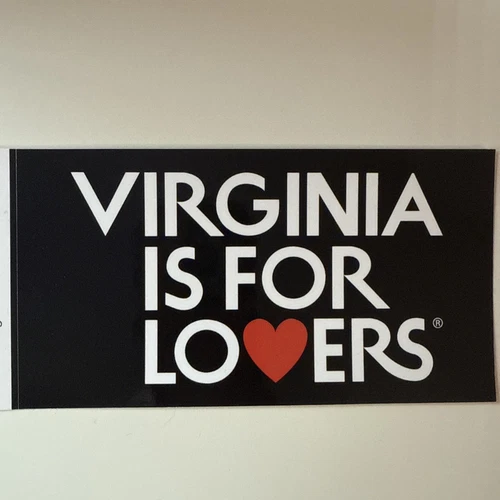 * VIRGINIA IS FOR LOVERS *  OFFICIAL STICKER-THICK VINYL DECAL 3.5" x 6.5"