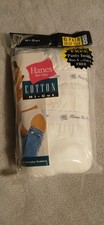 Vintage Hanes Her Way Cotton Hi-Cut Panties, White, 6 Pair Value Pack Size 8