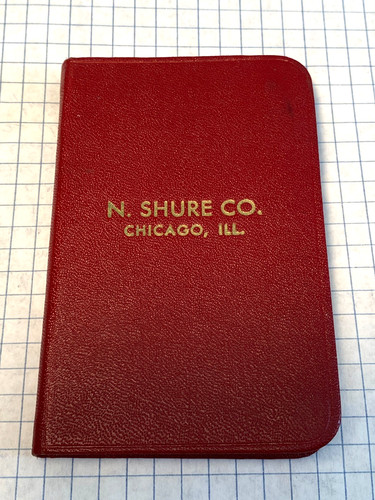 Vintage Calendar Pocket Notebook - N. Shure Co. Chicago Ill. 1955