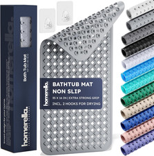 Alfombra Bano Antideslizante 35x16 Con Ganchos Lavable Sin BPA Resistente Moho