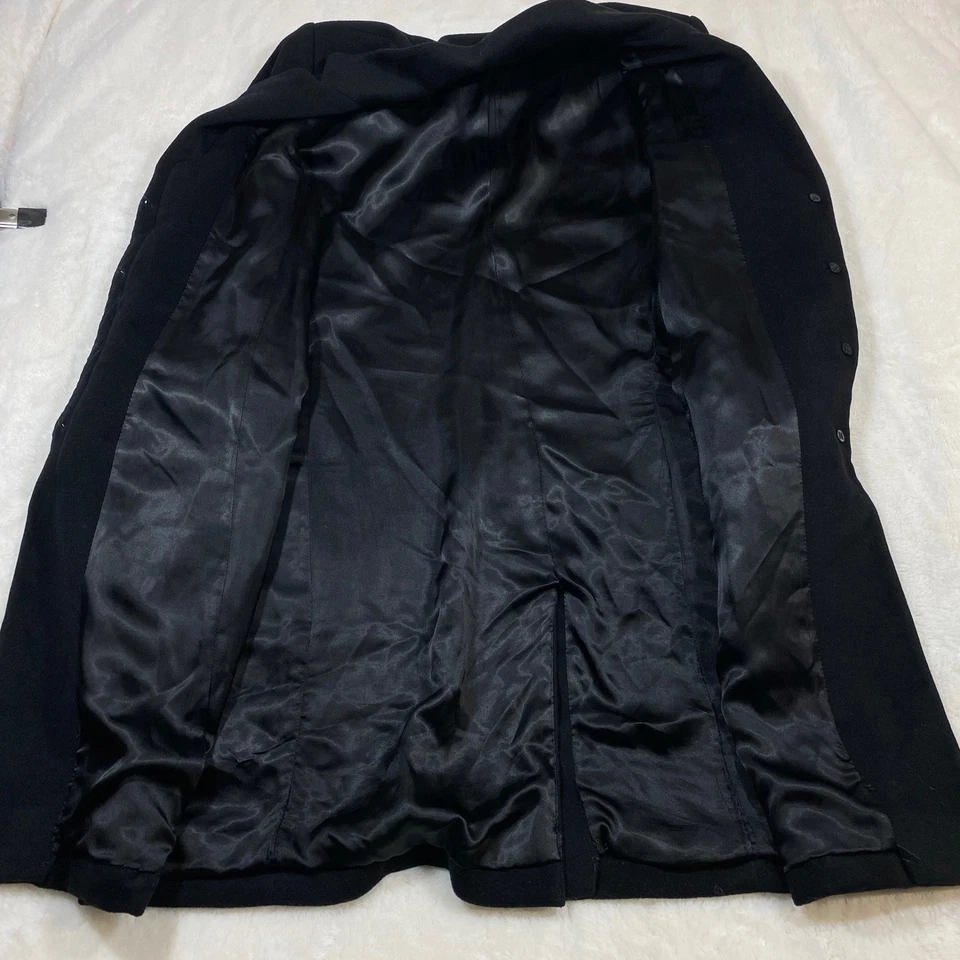 Brooks Brothers Wool Blend Coat Classic Fit Button Front Black Overcoat Women's - Image 4 of 4