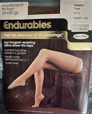 Vintage Endurables Proportioned Fit Thi-top Stockings Classic Toast