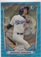 2014 BOWMAN CHROME BLUE WAVE REFRACTORS 1ST RC BRANDON TRINKWON DODGERS #-1809