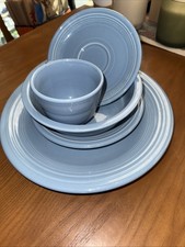Fiesta 5 Piece Set Periwinkle Blue Homer Laughlin Fiestaware