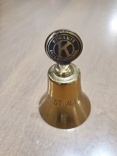 Vintage Fraternal Kiwanis International Brass Bell 3" Engraved West Allis