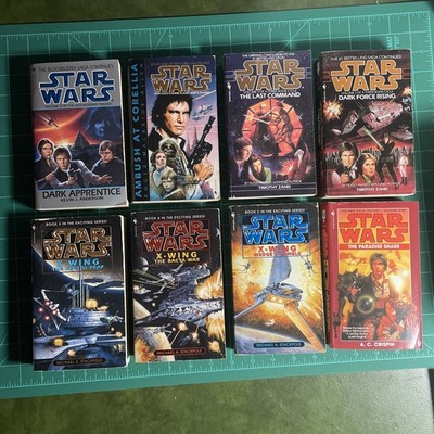 Vintage Star Wars Paperback Book Lot (8) - X-Wing / Last Command / Dark Force